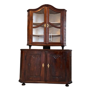 Corner Display Cabinet in Wood For Sale