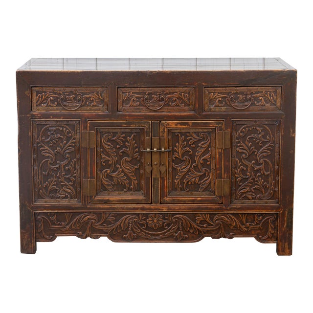 19th Century Carved Chinese Carved Buffet For Sale
