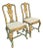 Antique Pair of Italian Venetian Rococo Revival Hand-Painted Polychrome and Parcel-Gilt Side Chairs With Floral Decoration, Circa 1920 For Sale