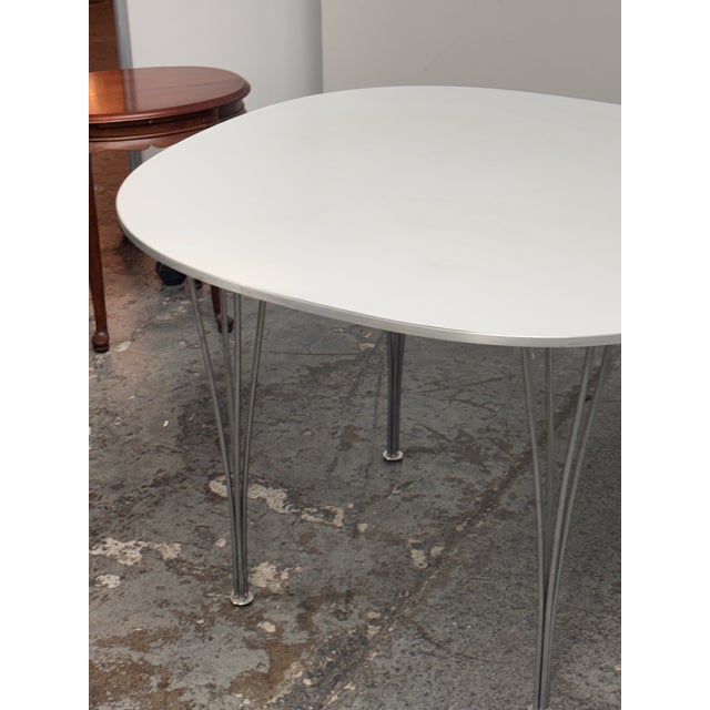 Metal Piet Hein & Bruno Mathsson for Fritz Hansen Supercircular Dining Table For Sale - Image 7 of 12