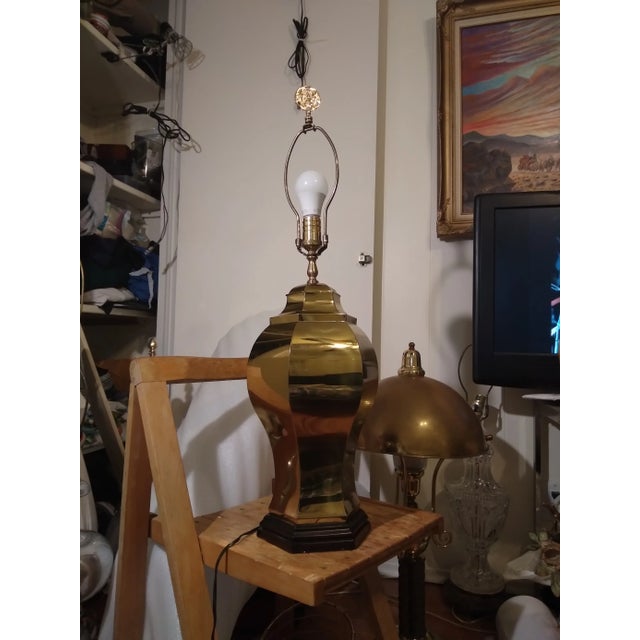 1980s 1980s Asian Brass Urn Table Lamp For Sale - Image 5 of 8