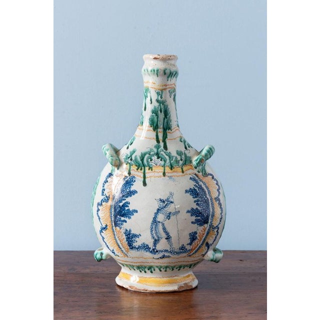 Blue & Green Bottle from Nevers Faience, 1750s For Sale - Image 11 of 11