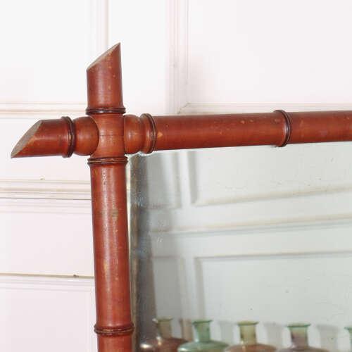 Large French Faux Bamboo Mirror, 1890s For Sale - Image 3 of 9