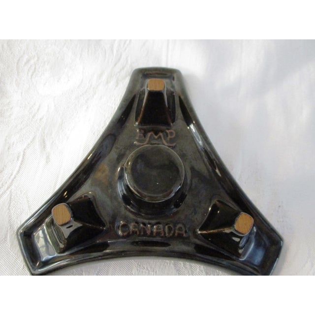 Mid-Century Blue Mountain Green Drip Glaze Candle Holders - a Pair For Sale In West Palm - Image 6 of 7