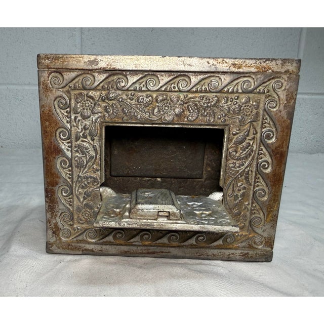 Large Antique j.e. Stevens Kodak Cast Iron Ornate Coin Still Safe With Key For Sale - Image 11 of 12