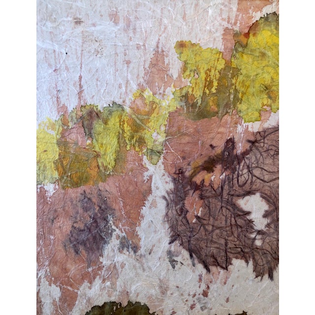 Taro Yamamoto, New York School Abstract Expressionist Mixed Media Painting Handmade Paper Board For Sale - Image 4 of 7