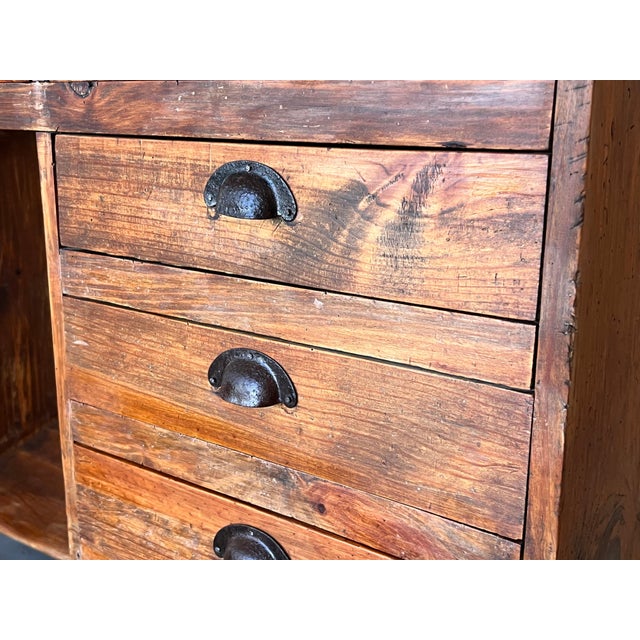 1920's Spanish Secretaire Pine Work Pedestal Desk For Sale - Image 11 of 18
