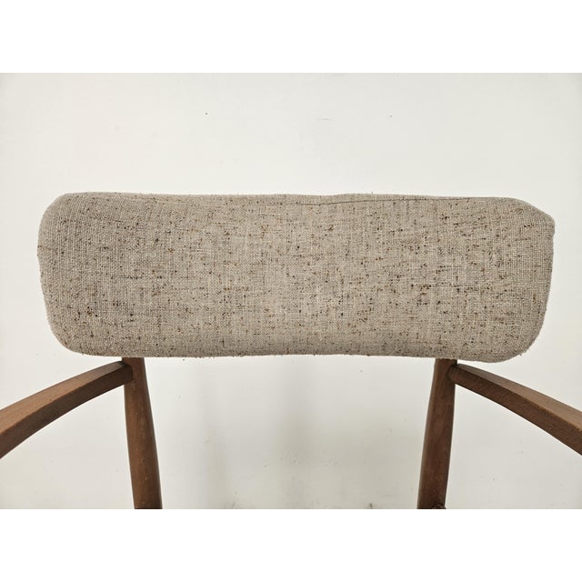 Swedish Armchair in Wood and Fabric, 1970 For Sale - Image 6 of 14