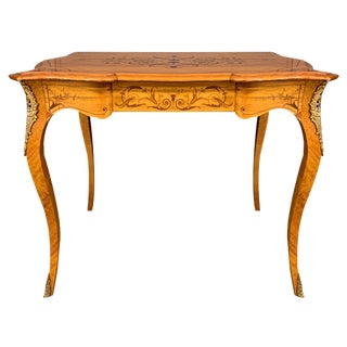 19th Century Inlaid Satinwood Table, 1890 For Sale