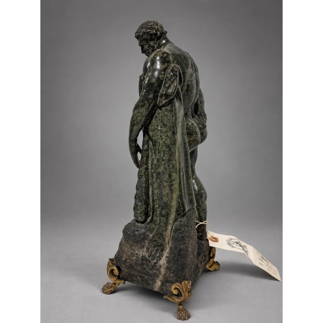 Italian Grand Tour Neoclassical Verde Antico Marble Farnese Hercules, 19th C. For Sale - Image 11 of 16