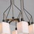 Italian Six-Light Chandelier in Brass, Black Metal and Opaline Glass, 1950s For Sale - Image 14 of 16