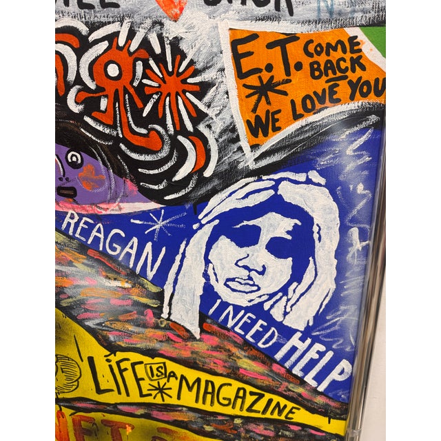 God Bless America Neo-Expressionist Painting in the Spirit of the Basquiat Signed S. Solomon, 1982 For Sale - Image 4 of 12