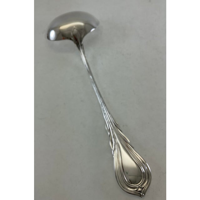 James Dixon & Sons 1980s Silver Soup Ladle, Lily For Sale - Image 4 of 12