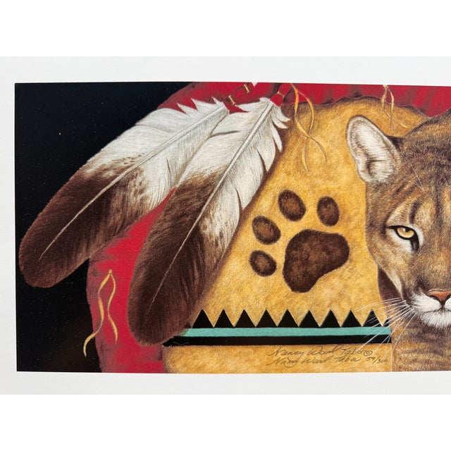 Paper 1991 Nancy Wood Taber "Ghost Walker" Signed Numbered Native American Print W/Coa For Sale - Image 7 of 7