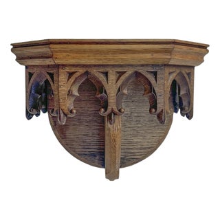 Gothic Dutch Carved Oak Wall Bracket, 1900s For Sale