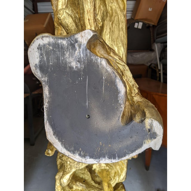 Phillips Cast Naturals Root Burl Driftwood Console Table in Gold Leaf For Sale - Image 18 of 18