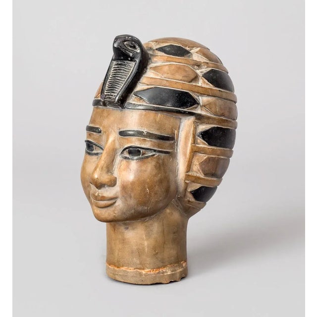 Grand Tour Alabaster Bust of Egyptian Female For Sale - Image 4 of 8