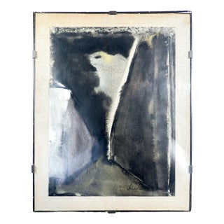 Araldo Cavallera, Abstract Work on Paper, 1950s, Watercolor on Paper For Sale