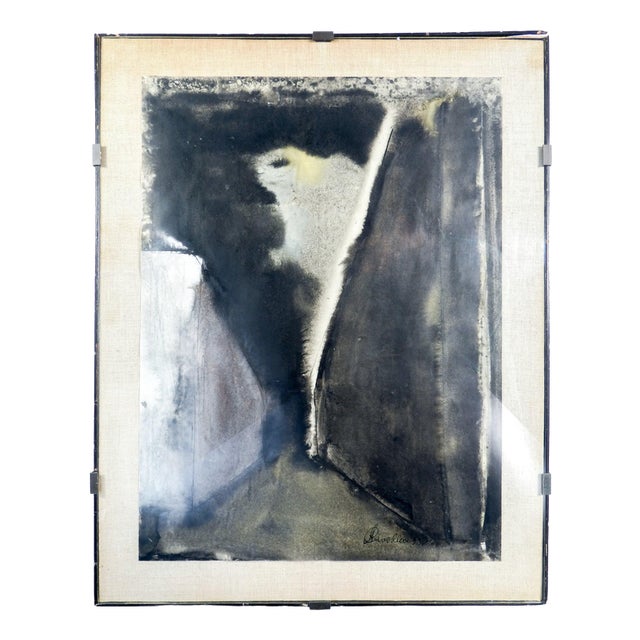 Araldo Cavallera, Abstract Work on Paper, 1950s, Watercolor on Paper For Sale