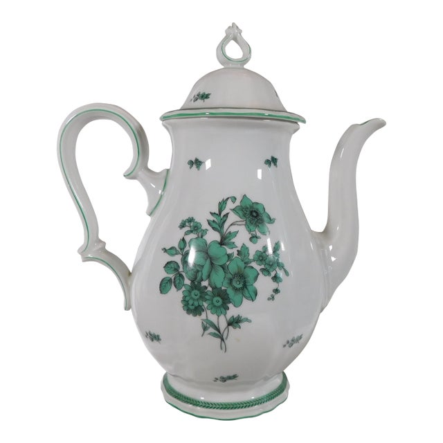 1950s Rosenthal Coffee Pot in Green Bloom For Sale