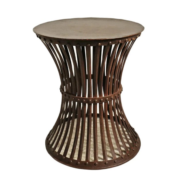 Iron Rivet Band Side Table For Sale - Image 9 of 9