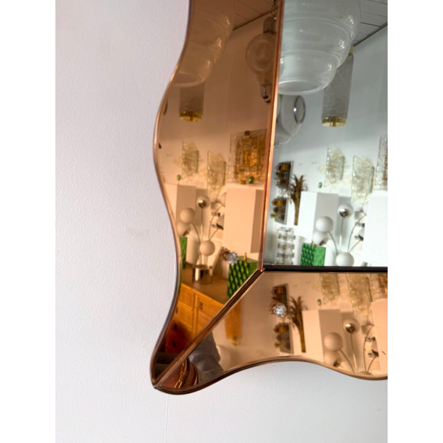 1960s Mirror Pink Glass by Cristal Art Italy, 1960s For Sale - Image 5 of 11