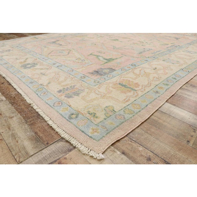 Vintage Pink Oushak Style Rug - 09'04 X 12'08 For Sale In Dallas - Image 6 of 9