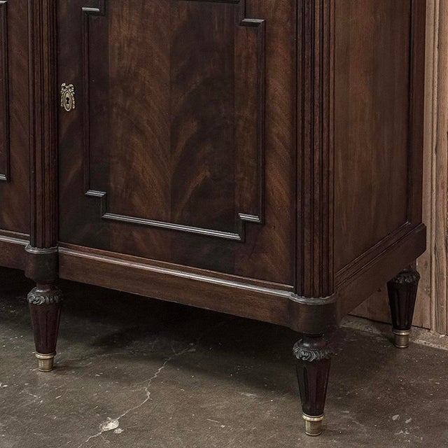 French Louis XVI Mahogany Buffet With Carrara Marble For Sale - Image 10 of 18