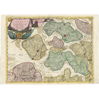Antique Map of the Province of Zeeland by Coronelli, 1692 For Sale
