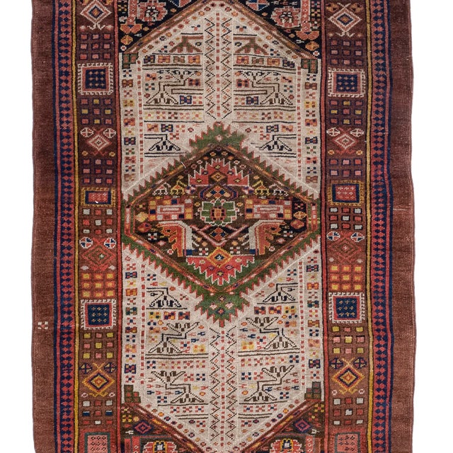 Antique Circa 1900 Oversize Brown Serab Hand Knotted Wool Runner 4'1 X 22'3 For Sale - Image 10 of 12