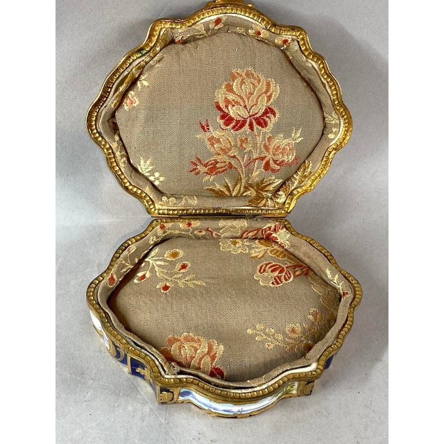 Blue 1840 Sevres Louis XVI Blue Gold Porcelain Box - 1 Pc For Sale - Image 8 of 11