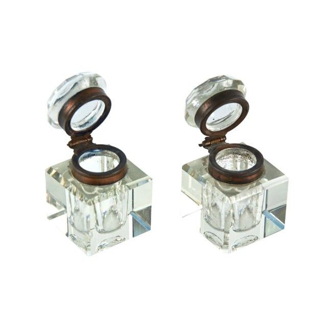 Metal Antique Victorian Walnut & Ebonised Brass Mounted Inkstand, 1860 For Sale - Image 7 of 8