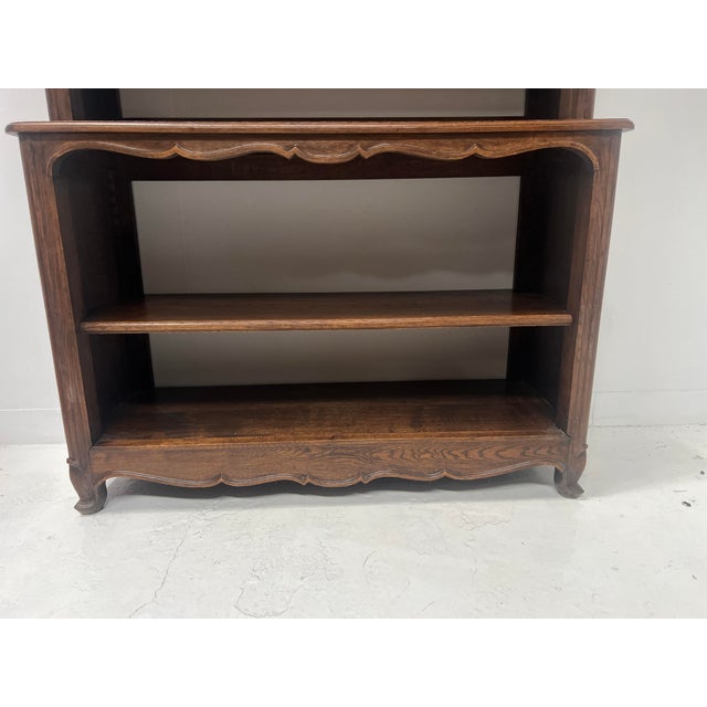 Louis XV Style 2-Part Wall-Mounted Bookcase in Oak, 20th Century For Sale - Image 4 of 16