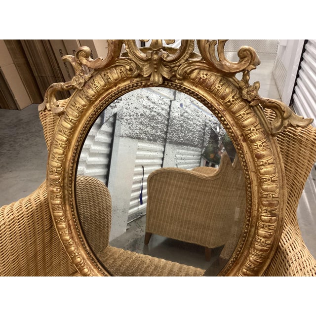 19th C. French Gilt Oval Mirror For Sale In New York - Image 6 of 10