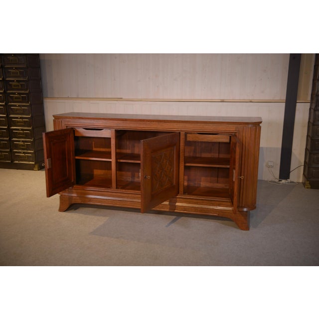 3-Door Sideboard in Oak with Curved Legs, 1950s For Sale - Image 9 of 15