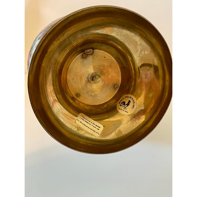 Mid-Century Penco Industries Etched & Enameled Brass Baluster Vase For Sale In Boise - Image 6 of 8