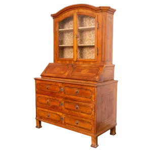 Copf Style Inlaid Cherrywood Secretaire Cabinet, 1800s