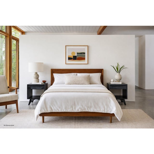 These gorgeous mid-century modern nightstands, designed by Jack Van Der Molen for Jamestown Lounge Co., are a perfect...