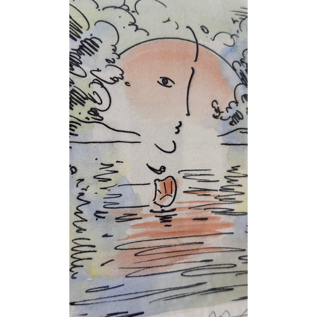 Gold Late 20th Century Peter Max “Better World I I ” Hand-Colored Etching With Remarques, Signed Limited Edition For Sale - Image 8 of 10