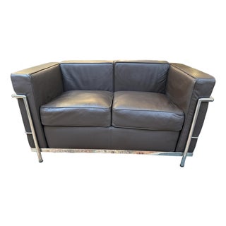 Modern Classics Corbusier Style Petite Loveseat For Sale