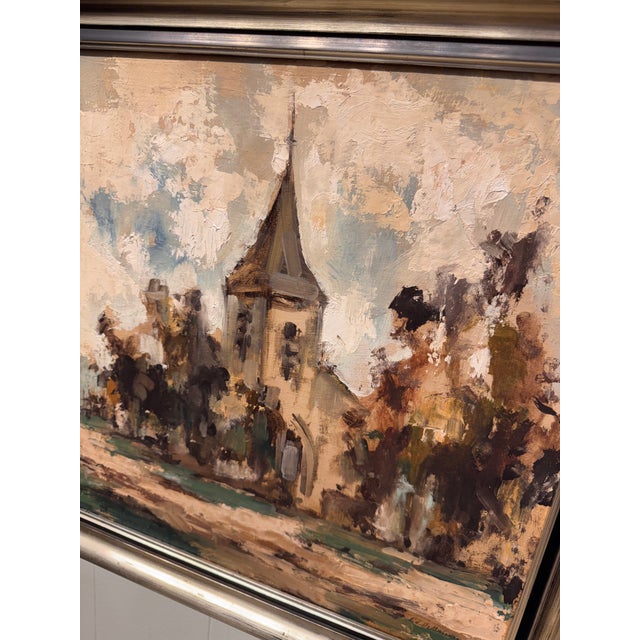 20th Century Oil on Board "Small Chapel at Grimberghe" For Sale - Image 9 of 11
