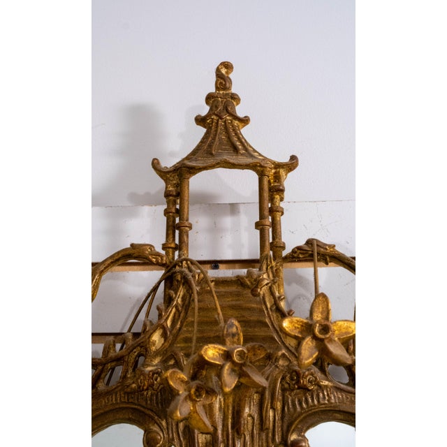Chinese Carvers Guild Chinese Chippendale Gilt Frame Mirror For Sale - Image 3 of 9