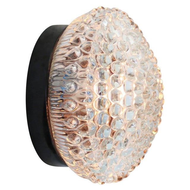 Mid-Century Modern Mid-Century Modern Crystal Glass and Bakelite Sconce For Sale - Image 3 of 8