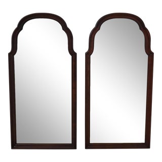 Pair Ethan Allen Cherry Arch Top Dresser Mirrors For Sale