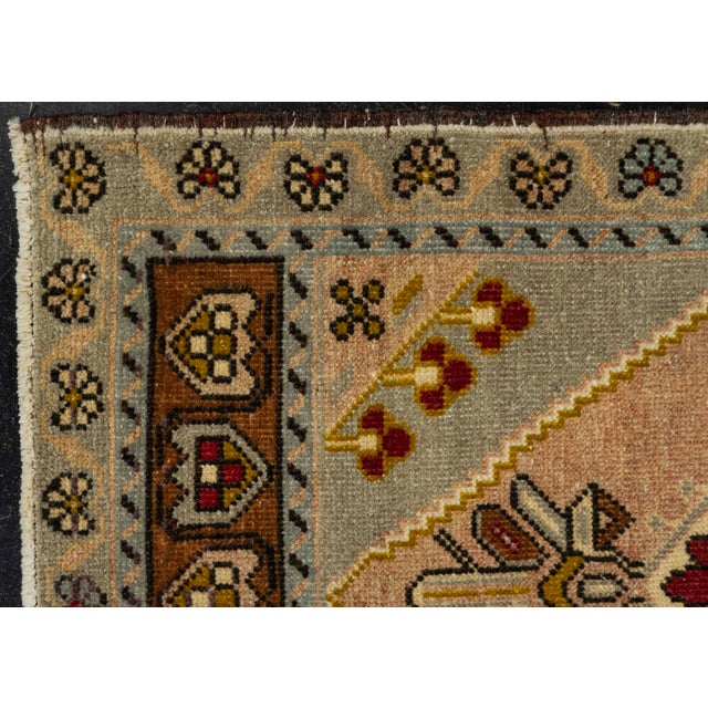 Early 21st Century Turkish Mini Rug Oriental Hand Knotted Vintage Rug 1'8" x 3'6" #21165 For Sale - Image 5 of 8