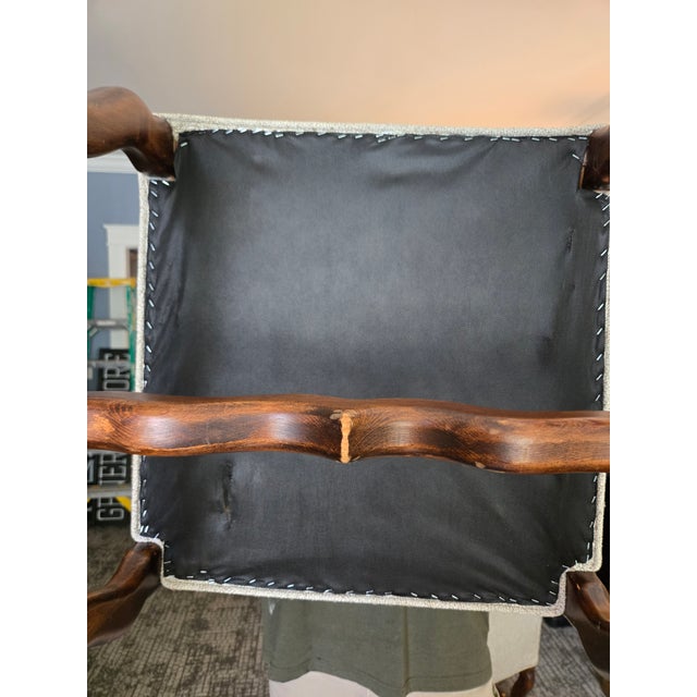 1970s Pair of French Louis XIV Style Upholstered Hardwood Chairs For Sale In Saint Louis - Image 6 of 7