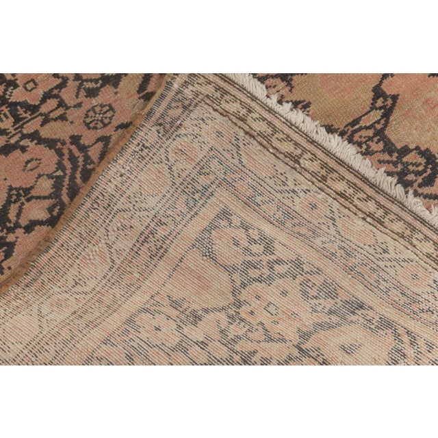 Authentic 19th Century Malayer Beige, Pink, Brown, Hand Knotted Wool Runner For Sale - Image 4 of 4