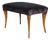 Velvet Stool with Shaped Legs and Brass End Caps, Italy, 1950s For Sale