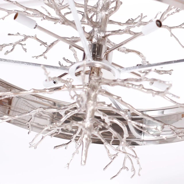 Silver Faux Coral Modern Chandelier For Sale - Image 8 of 9