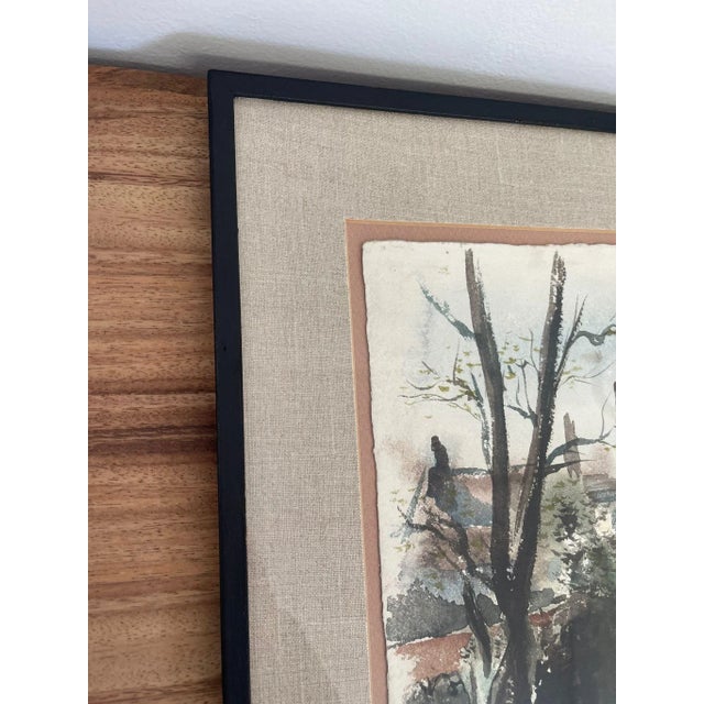 1940s Vintage Original Signed Watercolor Painting Titled “ Hampton Court “ by English Artist 1943., Framed For Sale - Image 5 of 8